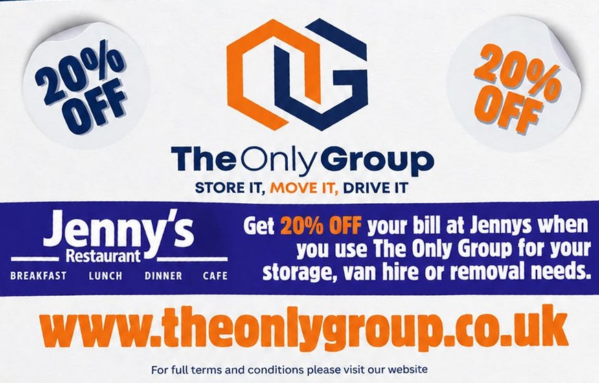 The Only Group loyalty card for 20% off at Jenny’s Restaurant