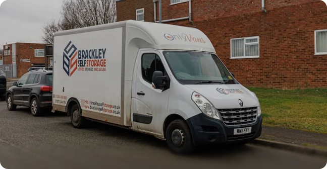 Brackley hire van parked on a residential street